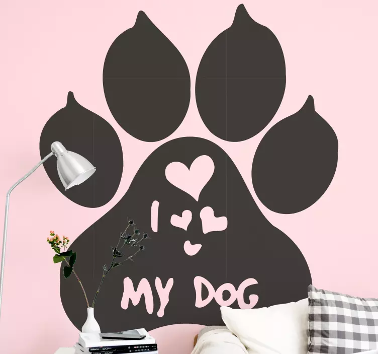Canine Paw Love wall sticker - TenStickers