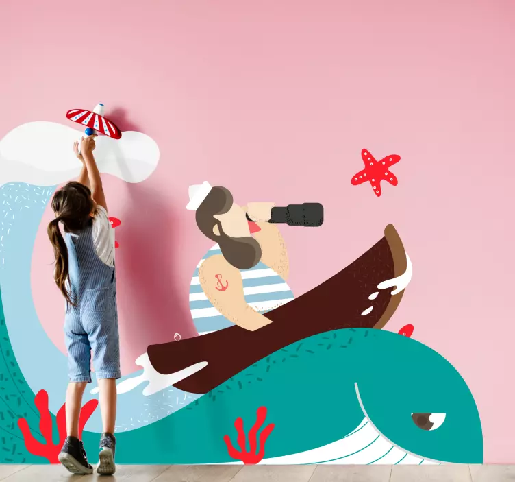 Captain on Waves wall sticker for kids - TenStickers