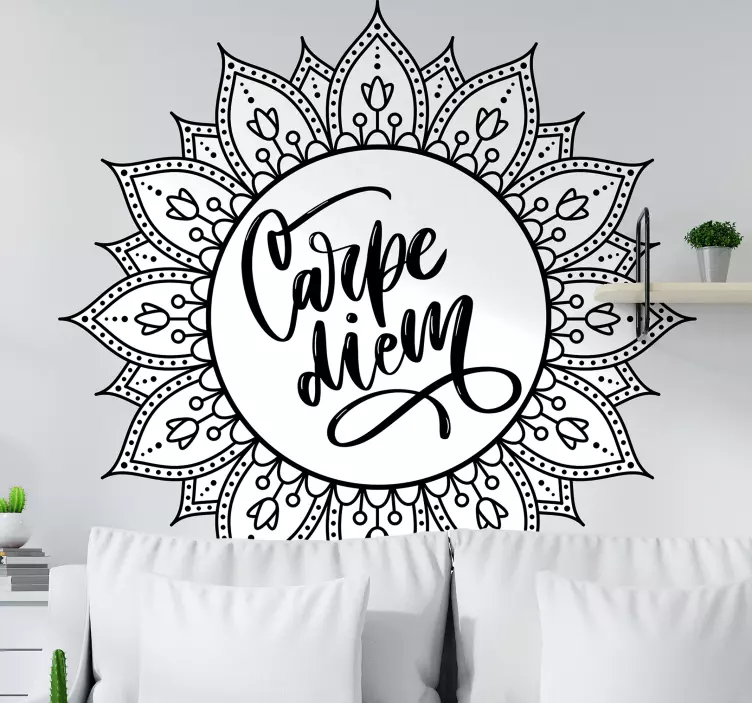 Carpe Diem Inspirational Phrase quote wall sticker - TenStickers