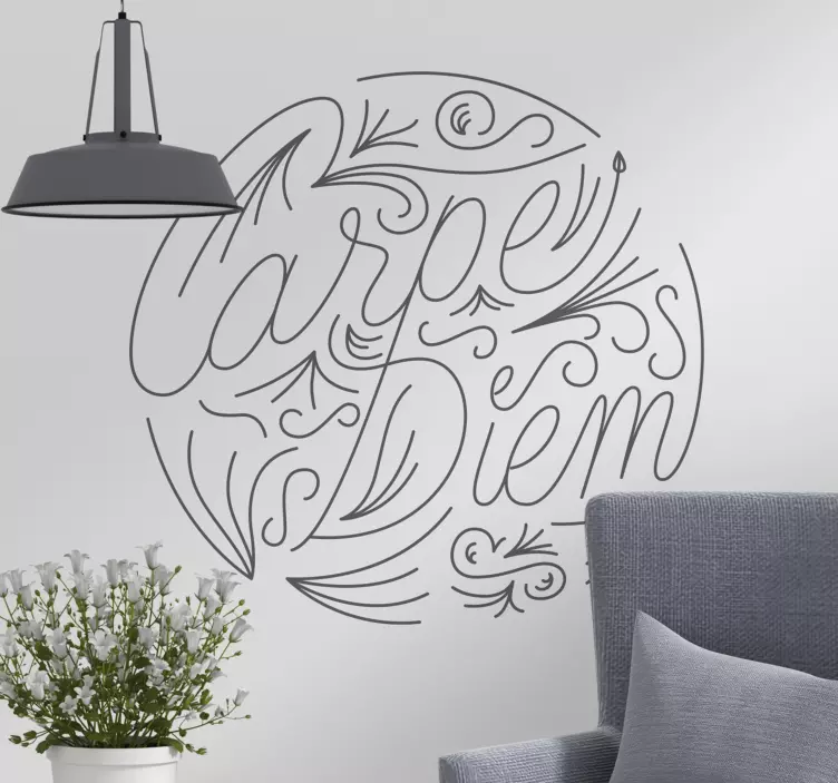Carpe Diem Quote Wall Decal - TenStickers