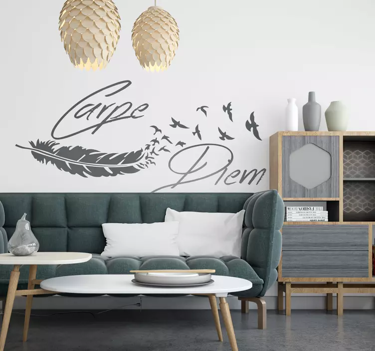 Carpe Diem living room wall sticker - TenStickers