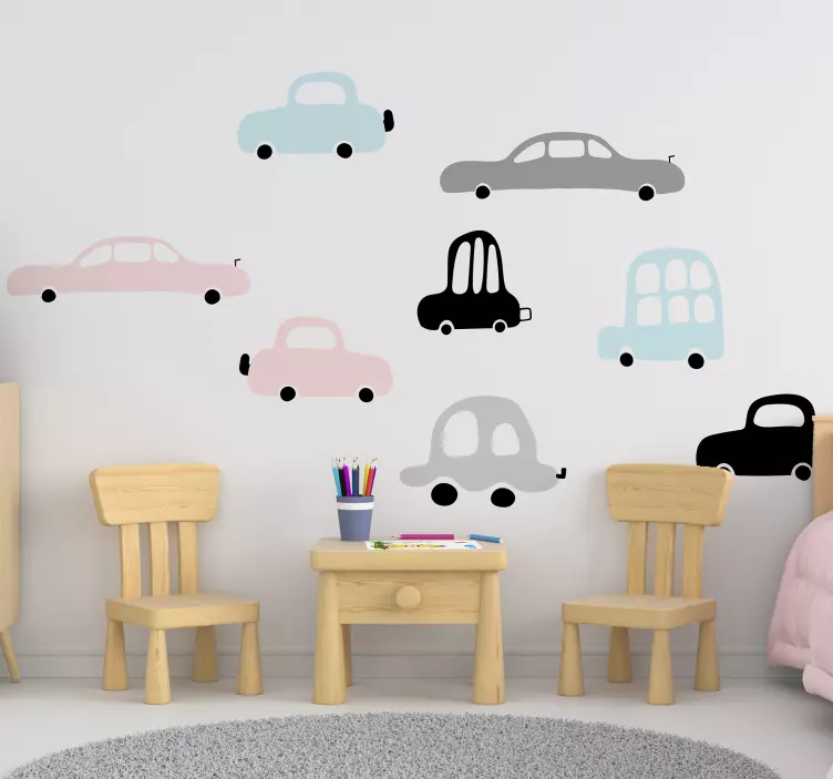Cars set illustration wall sticker for kids - TenStickers