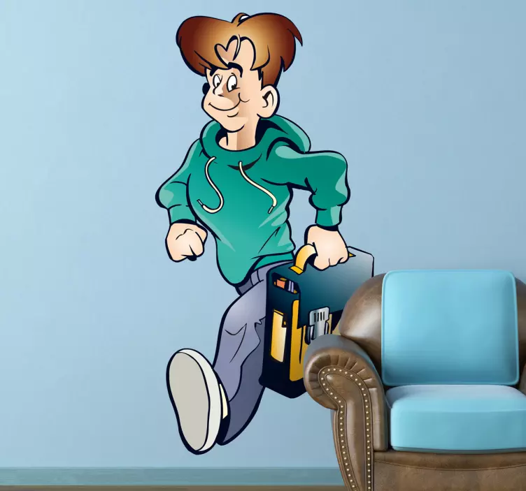 Cartoon Character Running wall sticker - TenStickers