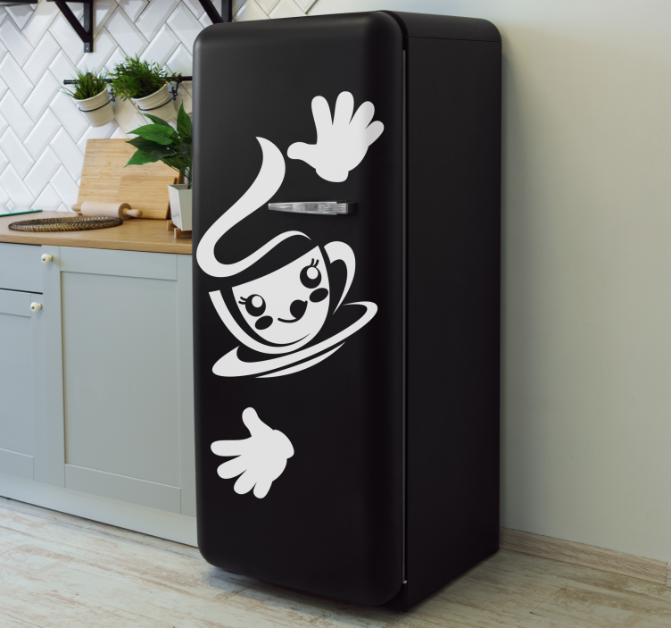 Cartoon Coffee Cup fridge sticker - TenStickers
