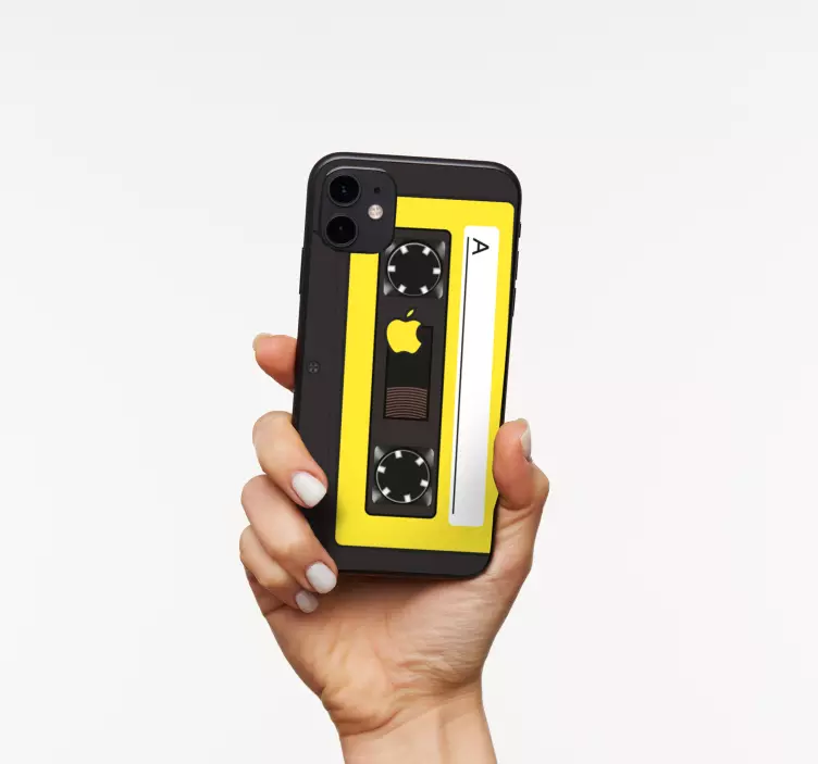 Cassette type style iPhone sticker - TenStickers