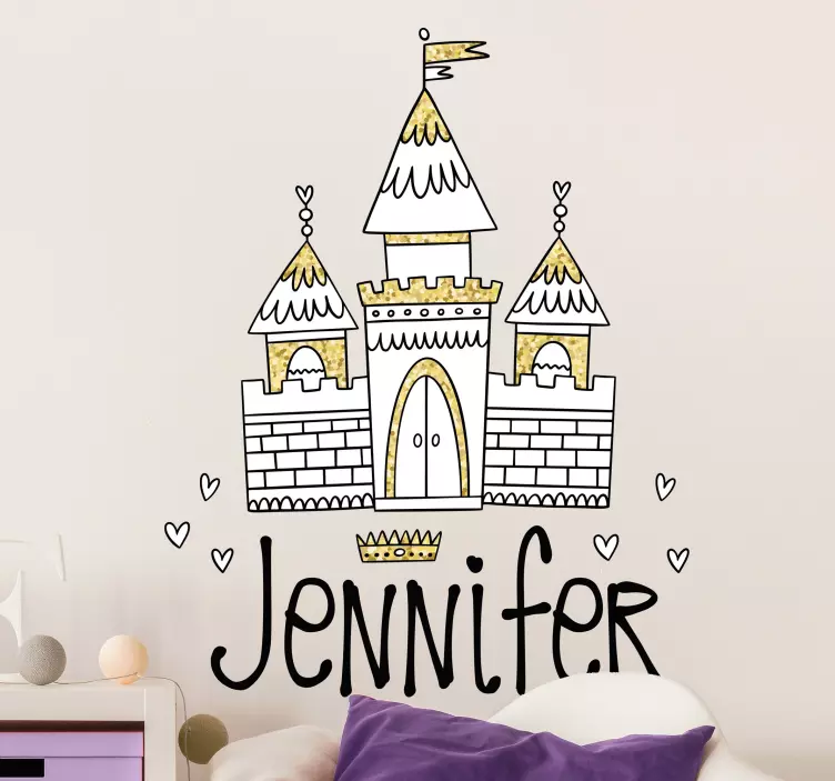 Castle Personalization Option wall sticker for kids - TenStickers