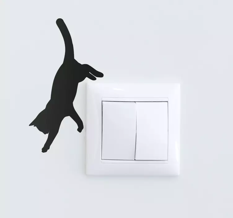 Cat about to jump cat sticker - TenStickers