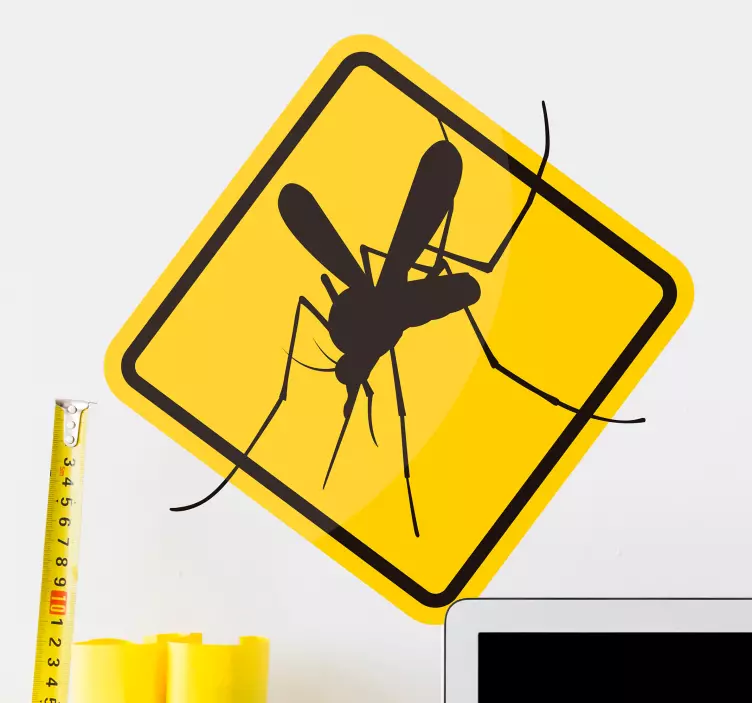 Caution Mosquito Warning insect sticker - TenStickers
