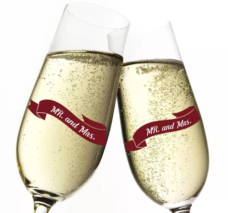 Mr and Mrs. wedding sticker - TenStickers