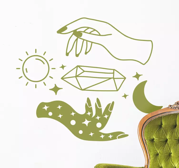 Celestial Hand Motif character sticker - TenStickers