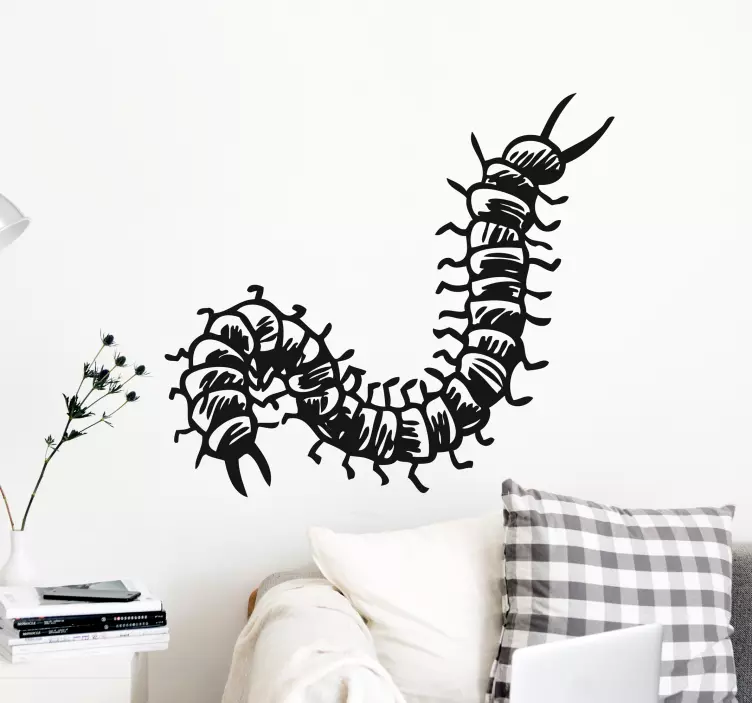 Centipede insect animal living room wall sticker - TenStickers