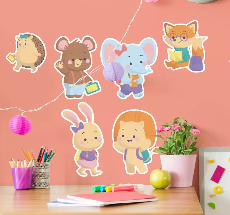 Charming Animal Friends wall sticker for kids - TenStickers