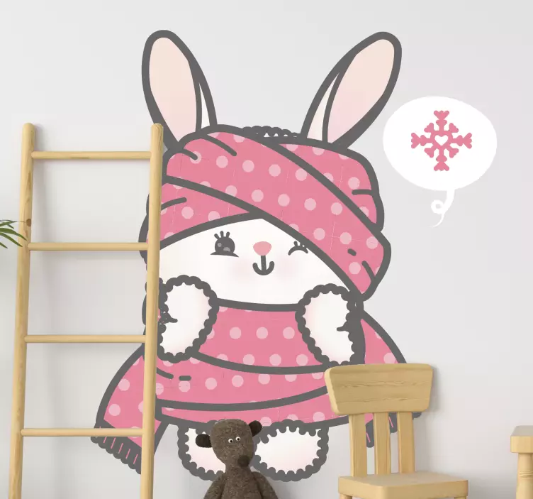 Charming Bunny Sculpture wall sticker for kids - TenStickers