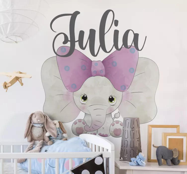Charming Elephant Artwork wall sticker for kids - TenStickers