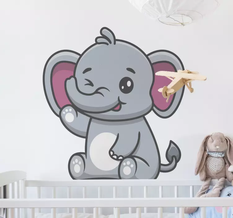 Charming Elephant Sculpture wall sticker for kids - TenStickers