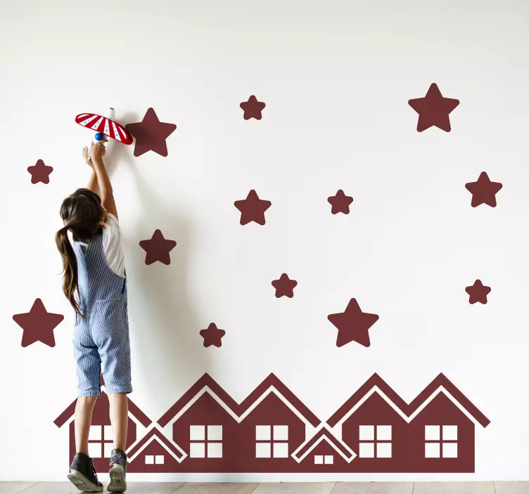 Charming House Stars Location sticker - TenStickers