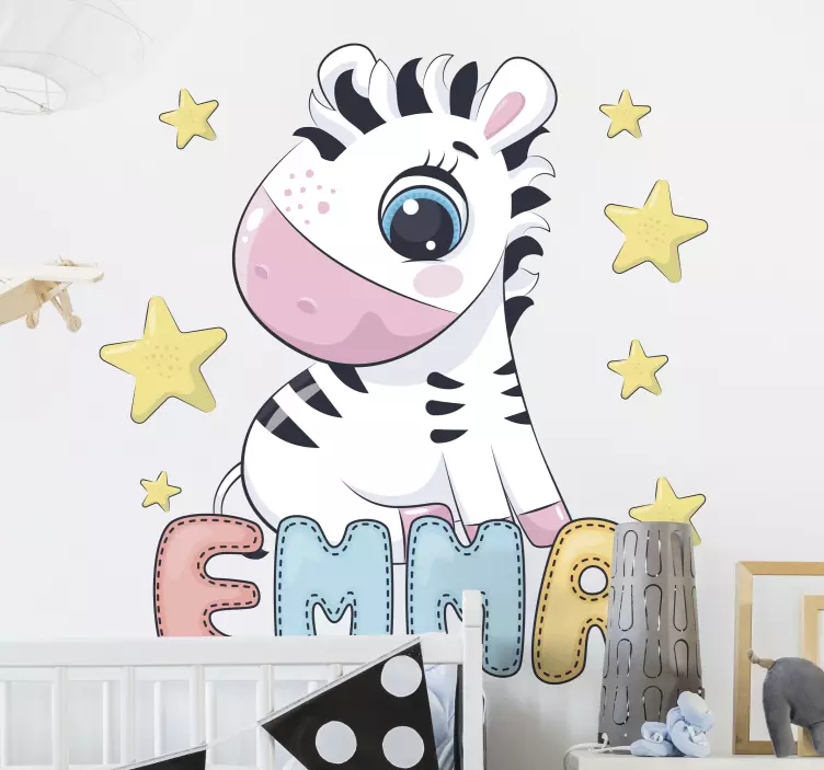 Charming Zebra Sculpture wall sticker for kids - TenStickers