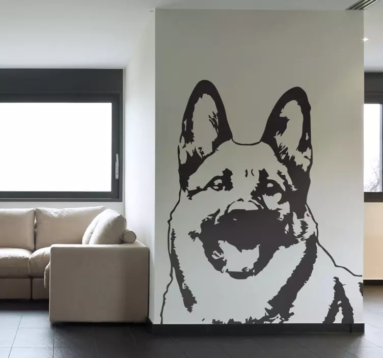 Cheerful Canine Face wall sticker - TenStickers