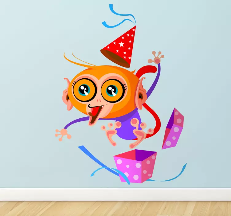 Cheerful Party Monkey wall sticker for kids - TenStickers