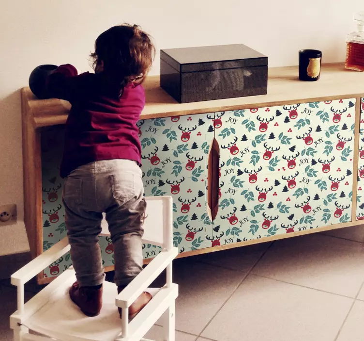 Cheerful Reindeer Motif decoration wall sticker - TenStickers