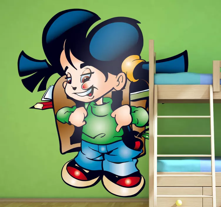 Cheerful School Kid wall sticker for kids - TenStickers
