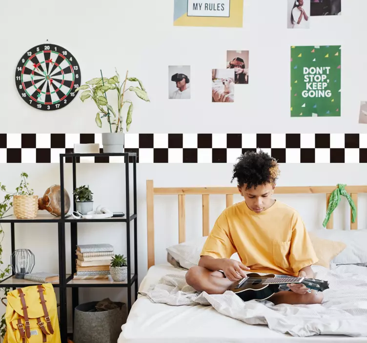 Chequered Flag Sports Wall Border Decal - TenStickers