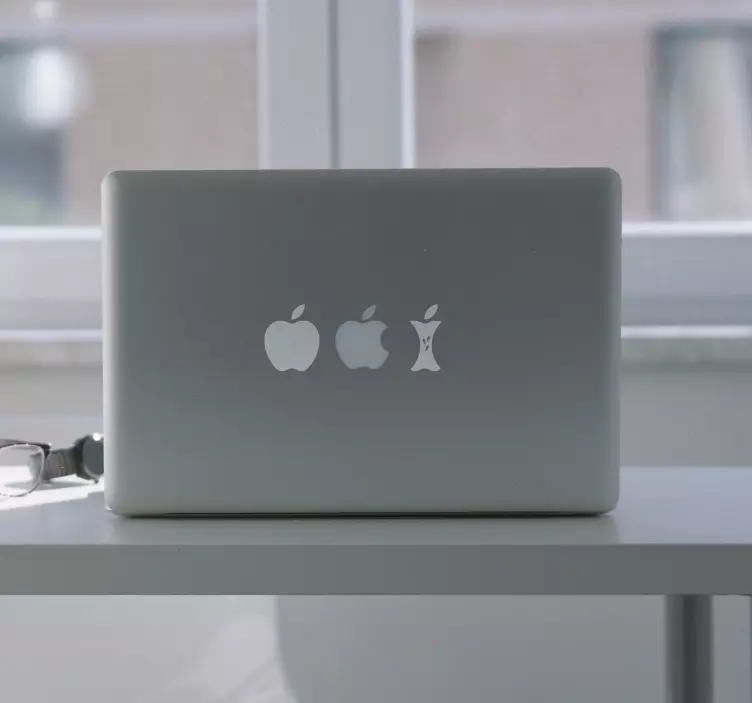 Chewed up apple laptop sticker fruit sticker - TenStickers