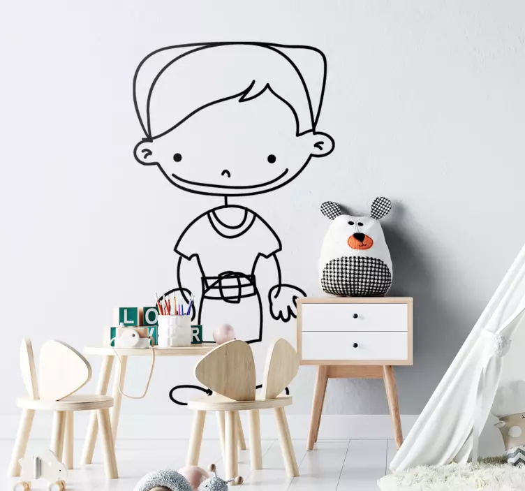 Child Character Illustration wall sticker for kids - TenStickers