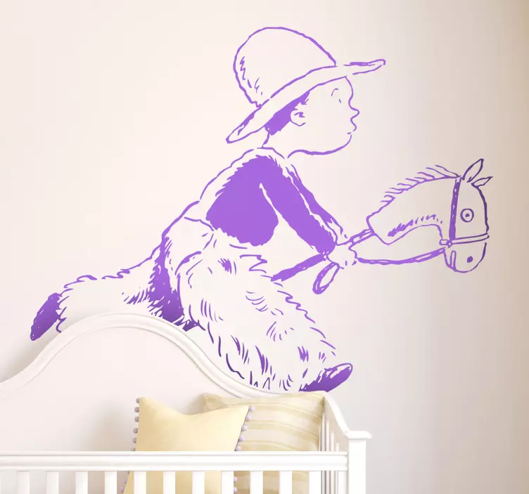 Child Riding Horse wall sticker for kids - TenStickers