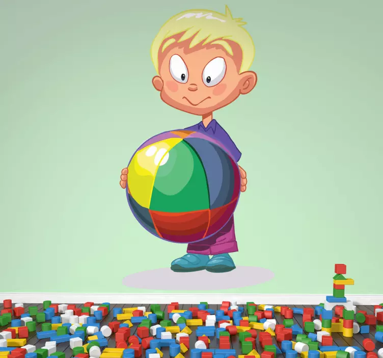 Child with Ball wall sticker for kids - TenStickers
