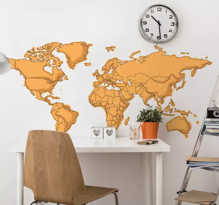 Children´s World Map Wall Sticker - TenStickers