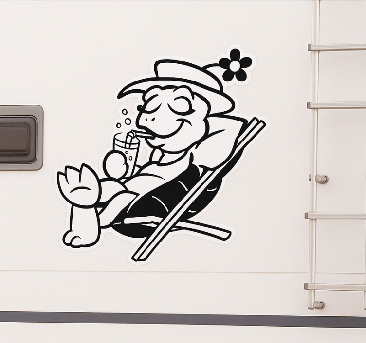 Chill vacation turtle  campervan decal - TenStickers