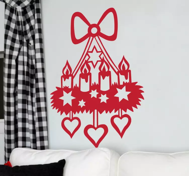 Christmas Candle Lamp Decorative Decal - TenStickers