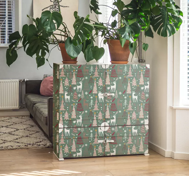 Forest Pattern Christmas sticker - TenStickers