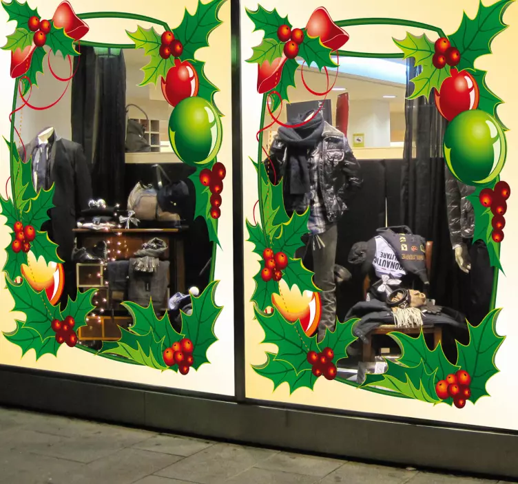 Ornamental frame Christmas shop window sticker - TenStickers