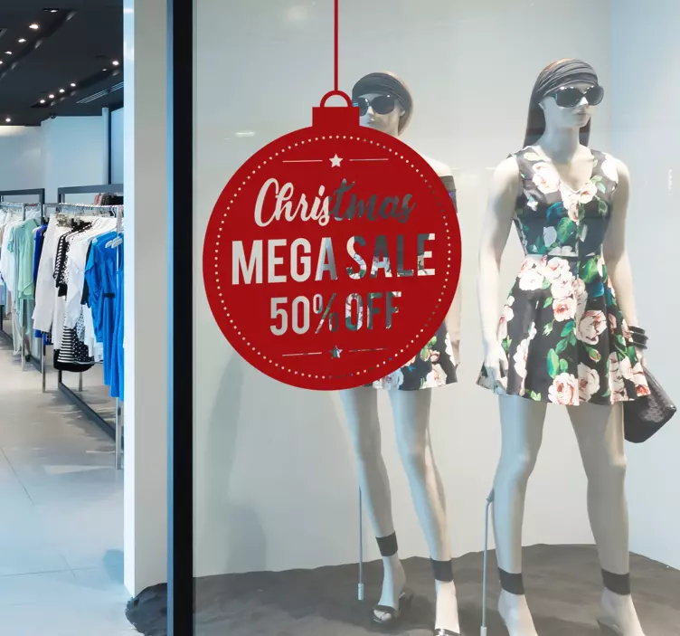 Handing xmas sale bubble Christmas Shop window Sticker - TenStickers