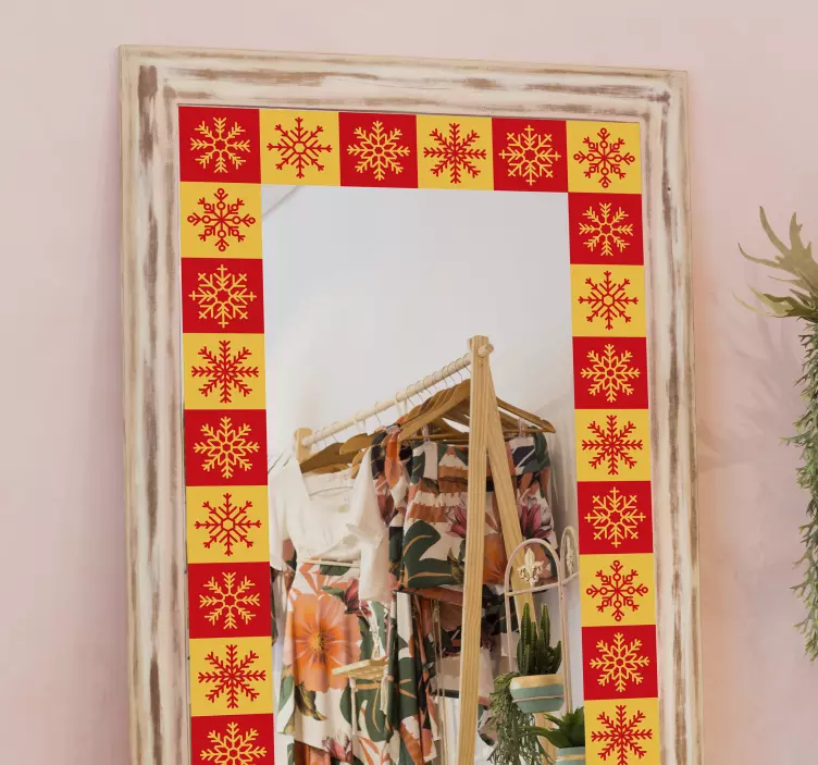 Christmas snowflakes frame christmas sticker - TenStickers