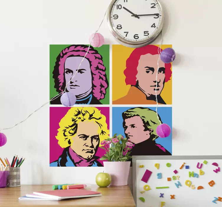 Classic Composers Portraits musical sticker - TenStickers