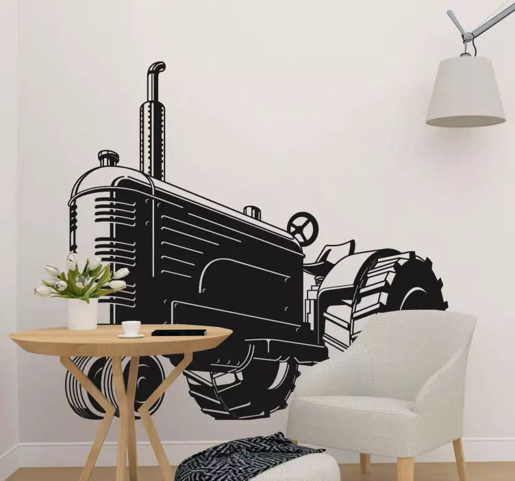 Classic Tractor Illustration vehicle sticker - TenStickers