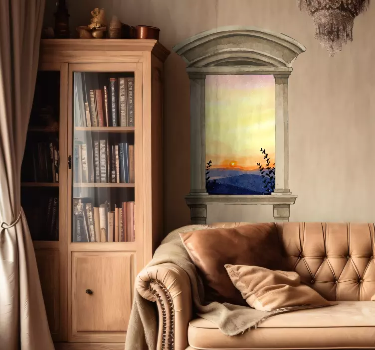 Classic window watercolour finish wall decal - TenStickers