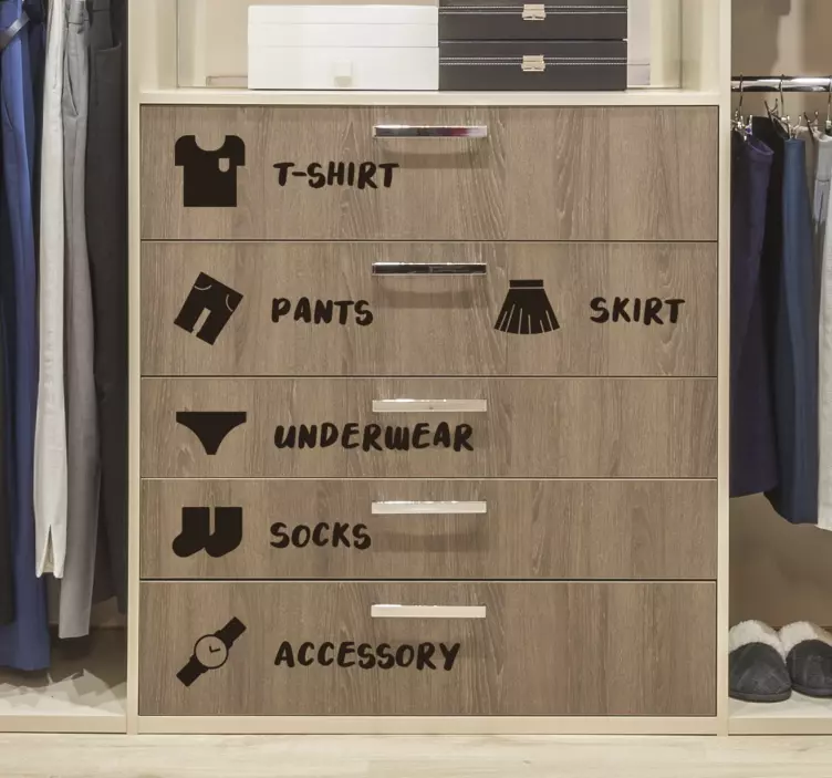 Closet clothing labels furniture sticker - TenStickers