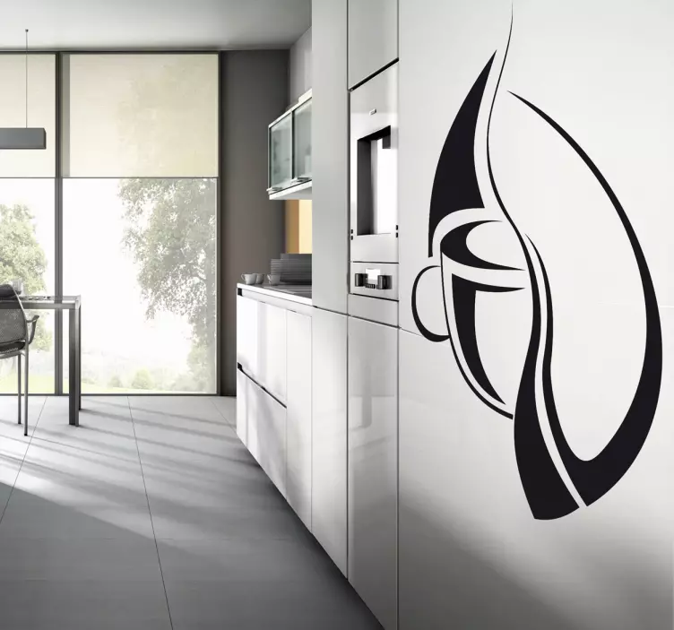 Coffee Bean Cup Logo Wall Sticker - TenStickers