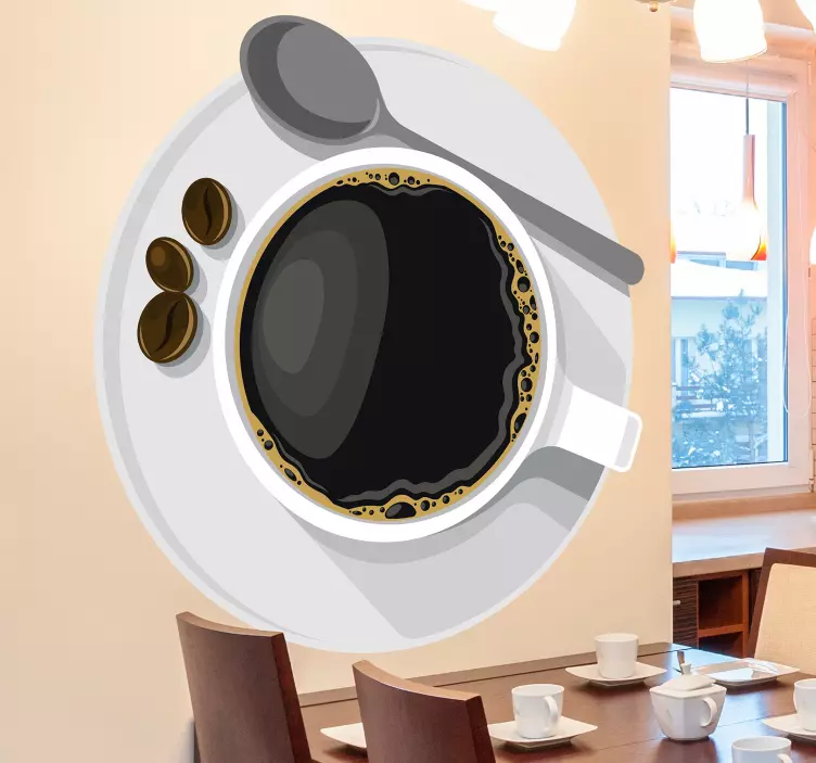 Coffee Cup Overhead cuisine wall sticker - TenStickers