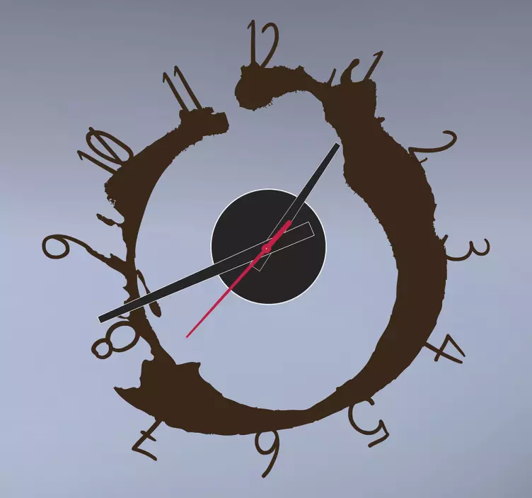 Coffee Stain Stick on Wall Clock - TenStickers