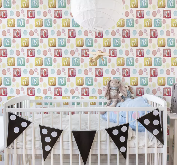 Colorful Alphabet Blocks wall sticker for kids - TenStickers