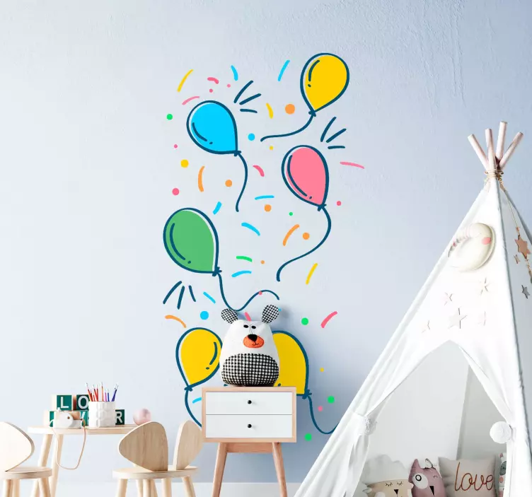 Colorful Balloon Design wall sticker for kids - TenStickers
