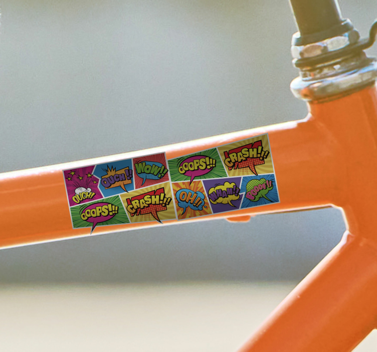 Colorful comic book pattern bike sticker - TenStickers