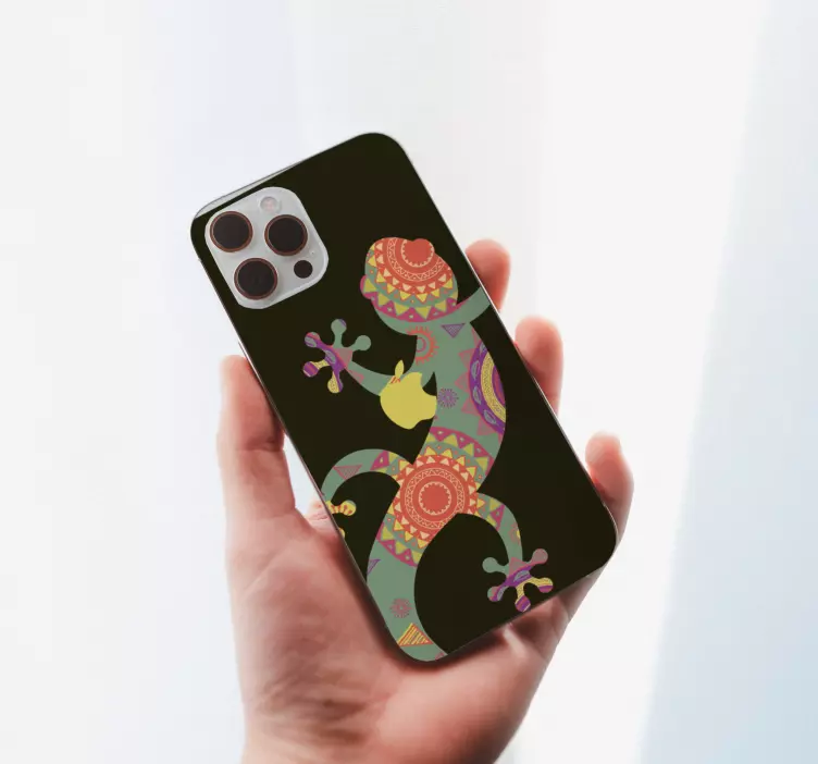 Colorful Gecko Pattern iPhone sticker - TenStickers