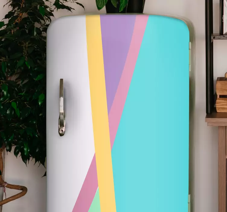 Colorful Geometric Lines fridge sticker - TenStickers