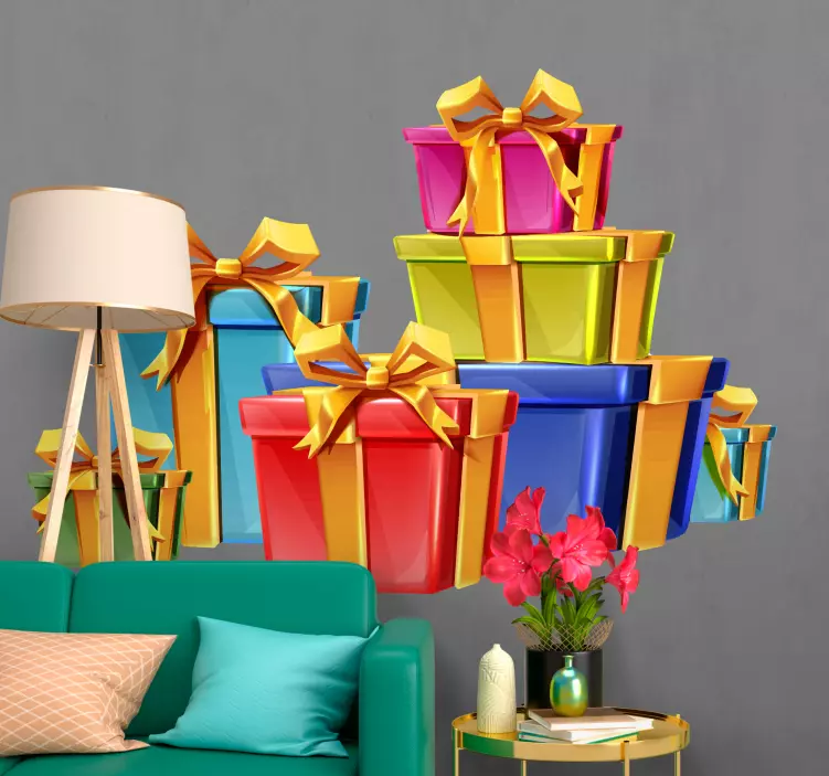 Colorful Gift Boxes holiday sticker - TenStickers